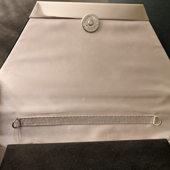 Black, Grey, Tan and Gold Velvet Envelope Clutch - Picture 5 of 6